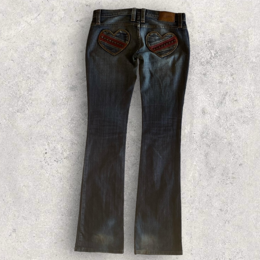 Very Rare Frankie B. Denim Blue Jeans Hart Pockets Grommets Excellent Condition!